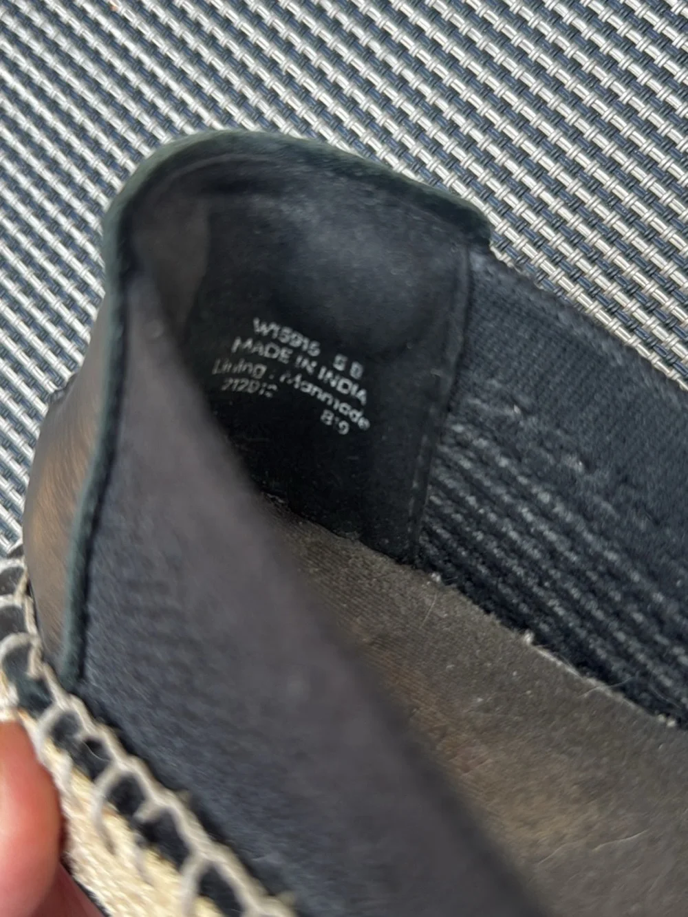Cole Haan Black Pinch Classic Knit w/ Leather Espadrilles, Size 5